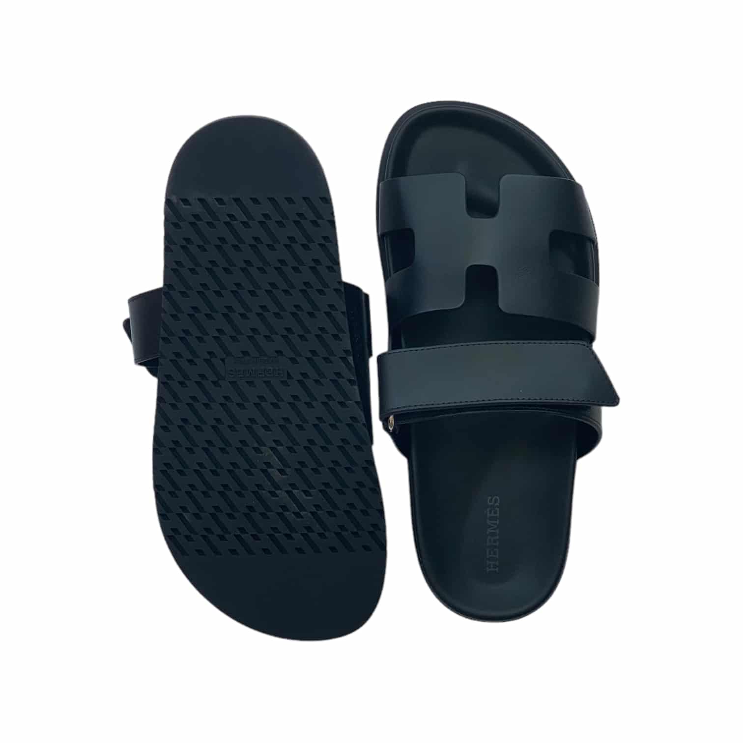Hermes Chypre Black Sandals 44.5 EU | The Luxury Flavor
