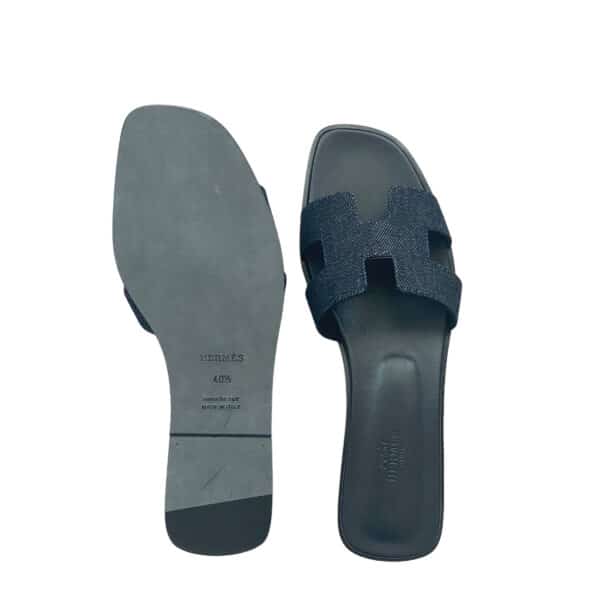 Hermes Oran sandal Denim Bleu Brut Size 40.5 - Image 3
