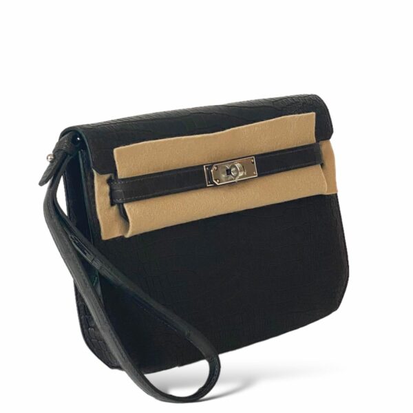 Hermes Kelly Depeche Croco Dark Brown PHW - Image 2