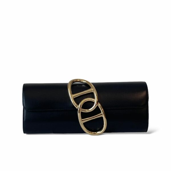 Hermes Egee Clutch Black GHW