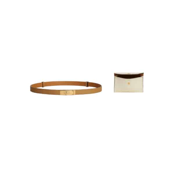 Hermes Kelly Pocket Belt Biscuit / Nata GHW - Image 2
