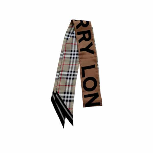Burberry brown Double sided Silk scarf - Image 3