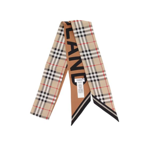 Burberry brown Double sided Silk scarf