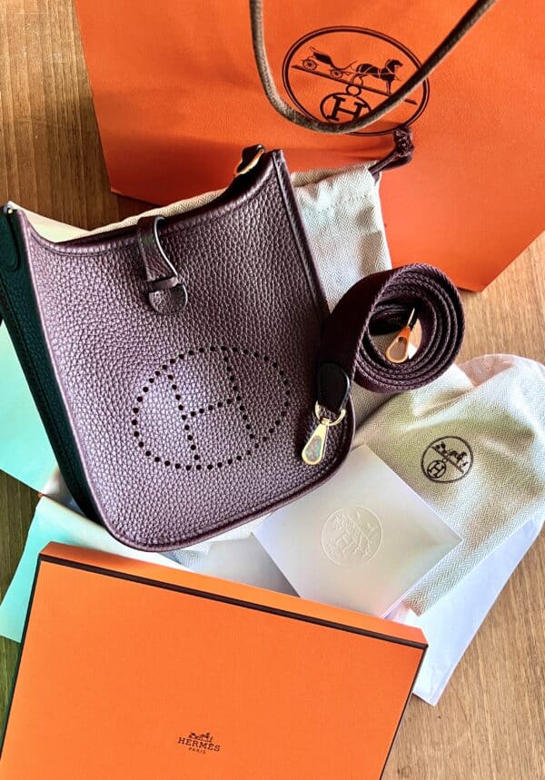 Hermes Togo Evelyne 16 Rouge sellier - Image 3