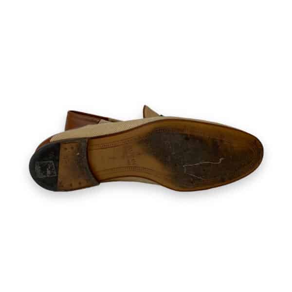 Gucci Brown Canvas and Leather Web Horsebit Loafers Size 40.5 EU - Image 4