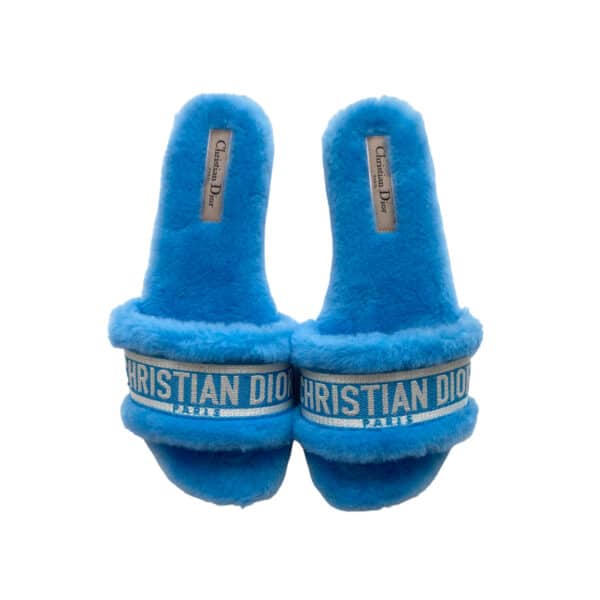 Dior fluffy blue sandals size 37.5 EU