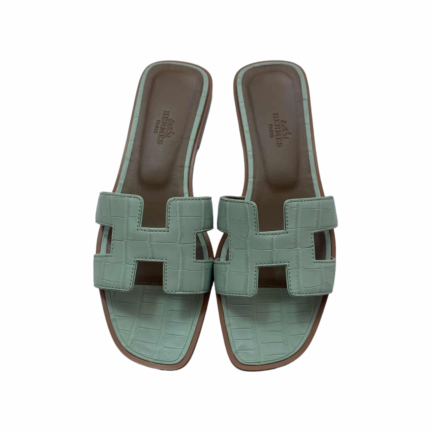Hermes, Shoes, Hermes Oran Sandals Vert Jade