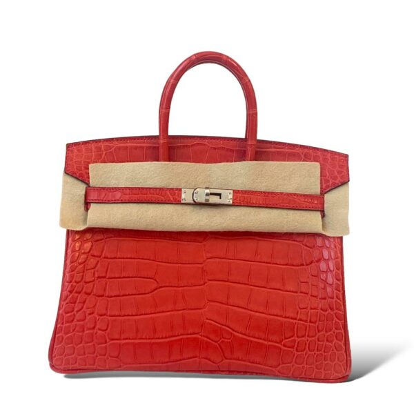 Hermes Birkin 25 Geranium Croco PHW