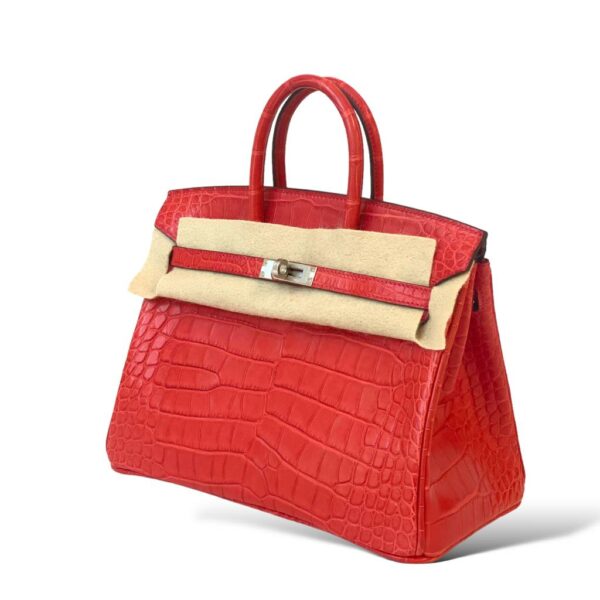 Hermes Birkin 25 Geranium Croco PHW - Image 2