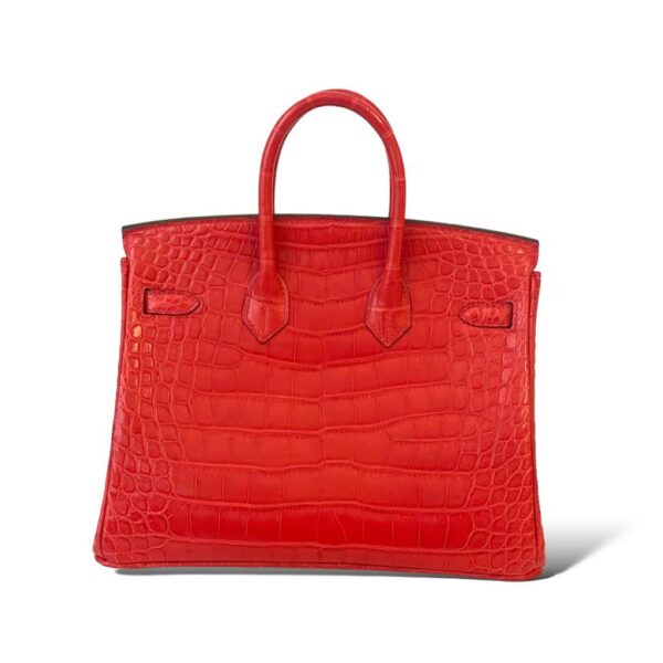 Hermes Birkin 25 Geranium Croco PHW - Image 4