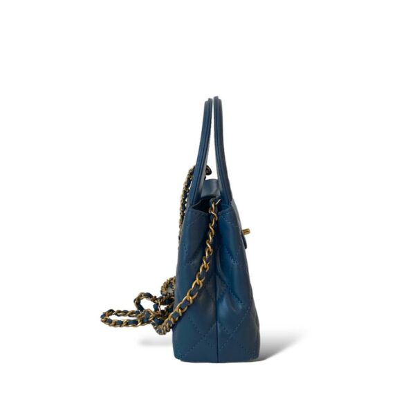 Chanel Nano Bag Blue Gold Hardware - Image 3