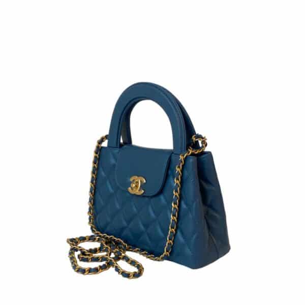Chanel Nano Bag Blue Gold Hardware - Image 4