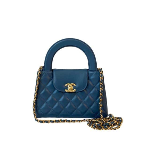 Chanel Nano Bag Blue Gold Hardware - Image 5