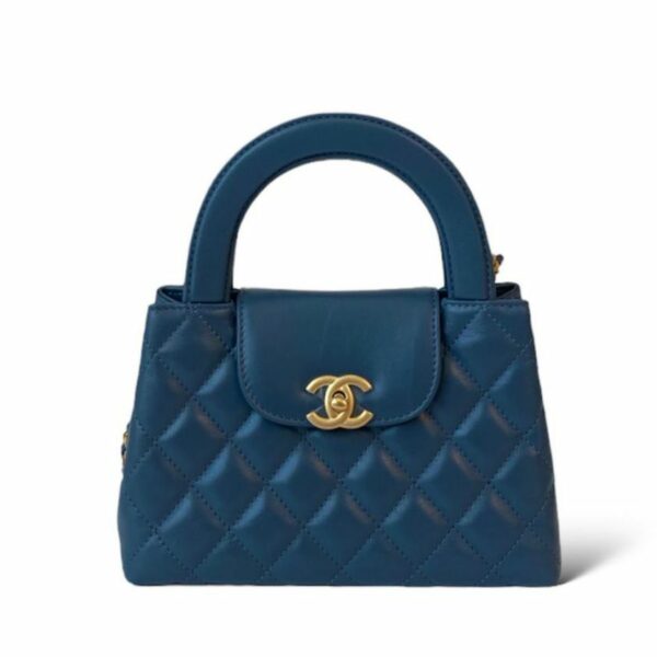 Chanel Nano Bag Blue Gold Hardware