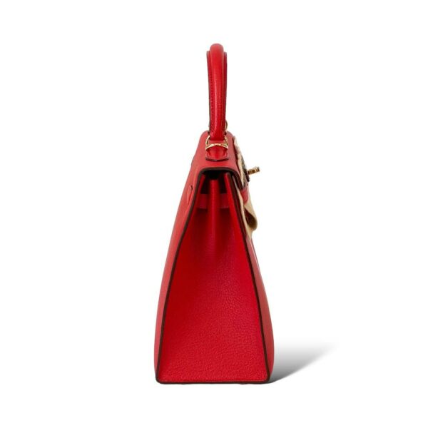 Hermes Kelly 25 Rouge de Coeur Chevre PBHW - Image 3