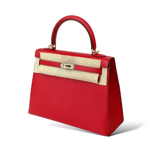 Hermes Kelly 25 Rouge de Coeur Chevre PBHW - Image 5