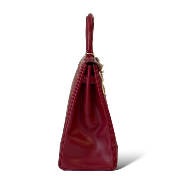 Hermes Kelly 35 Ghillies Rubis Tadelakt PBHW - Image 3