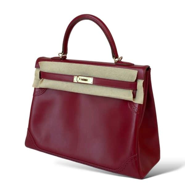 Hermes Kelly 35 Ghillies Rubis Tadelakt PBHW - Image 5