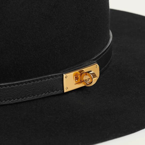 Hermes Hat hampton felt black GHW - Image 2