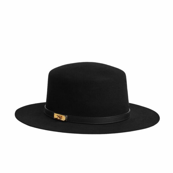 Hermes Hat hampton felt black GHW