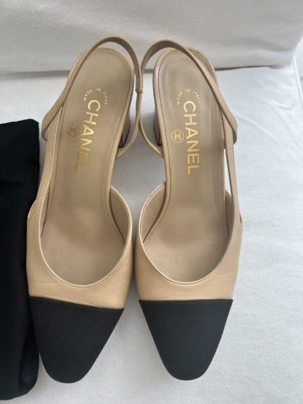 Chanel Slingback 37.5 EU Captoe Sandals - Image 2