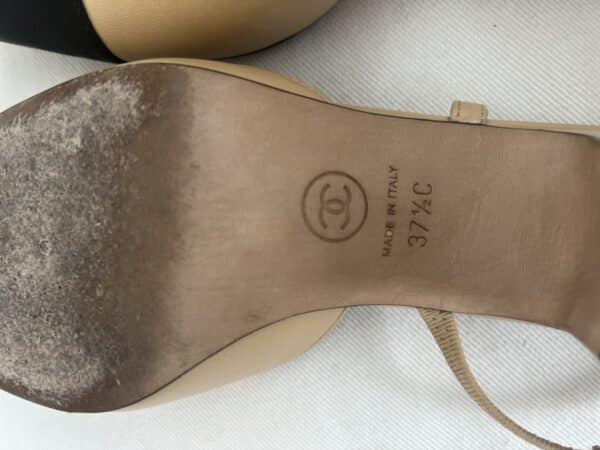 Chanel Slingback 37.5 EU Captoe Sandals - Image 4
