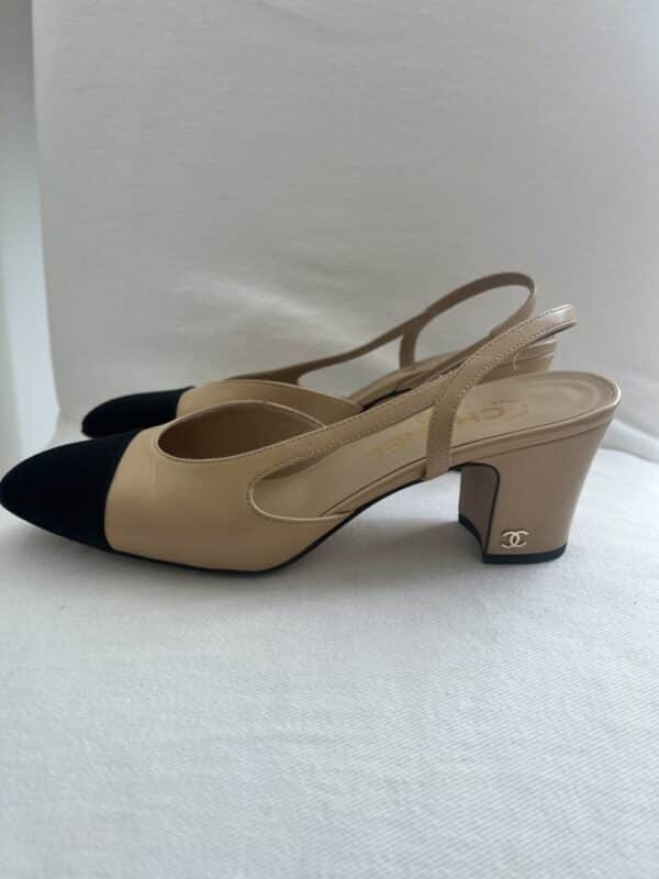 Chanel Slingback 37.5 EU Captoe Sandals - Image 3