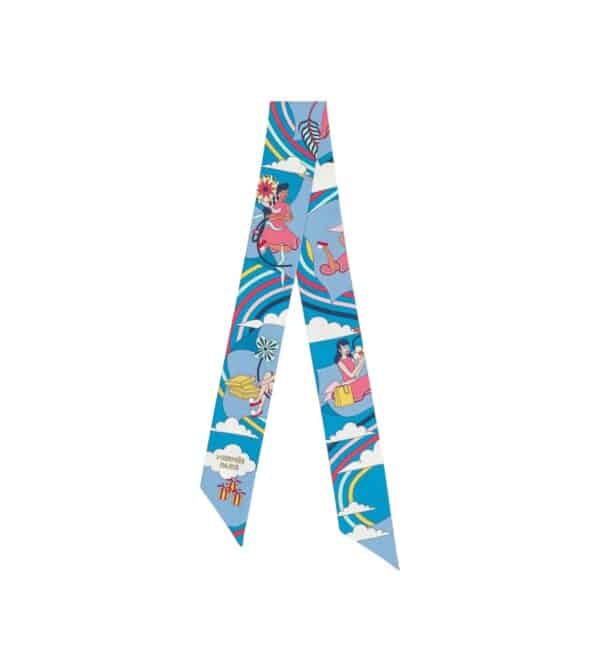 Hermes Twilly Carres Volants Jaune Vif, Bleu, Rose