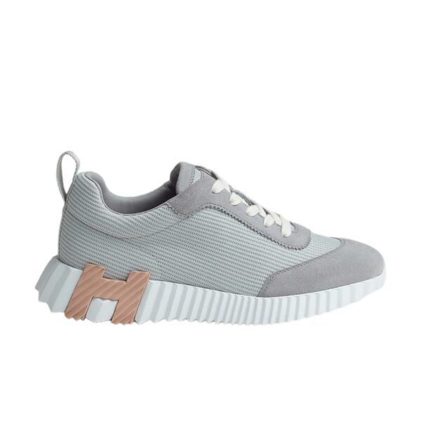Hermes Bouncing Sneakers 39 Gris Tempérance Pink and Yellow H