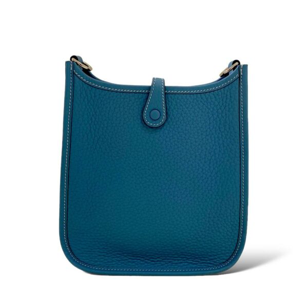 Hermes Mini Evelyne Bleu Jean Clemence Taurillon Leather PHW - Image 3