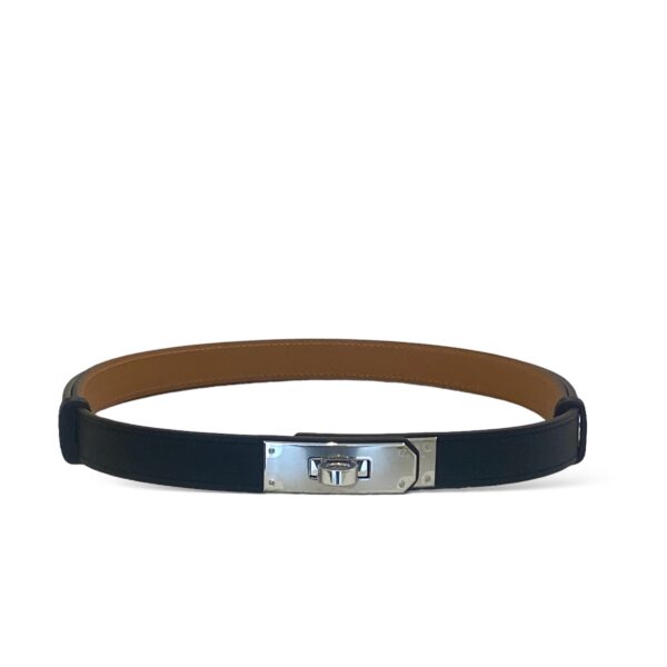 Hermes Kelly Belt Black PHW