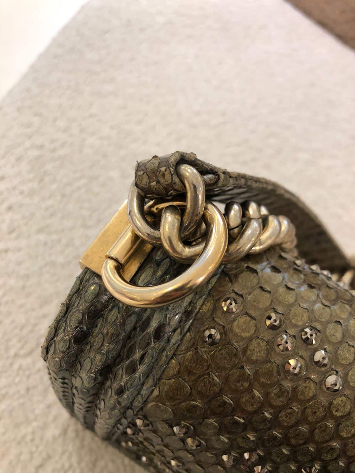 Gold Python Handbags Chanel Gold Python And Crystal Embellished Medium Boy Bag – The Luxury ...
