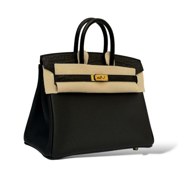 Hermes Birkin 25 Black Matte Croco/Togo Touch GHW - Image 2