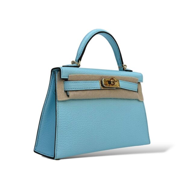 Hermes Kelly Mini Bleu Zephyr GHW - Image 2