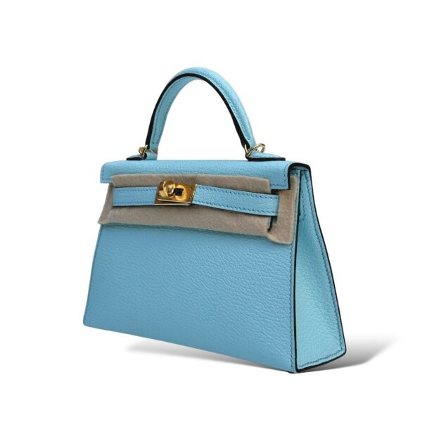 Hermes Kelly Mini Bleu Zephyr GHW - Image 5