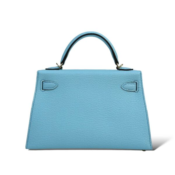 Hermes Kelly Mini Bleu Zephyr GHW - Image 3