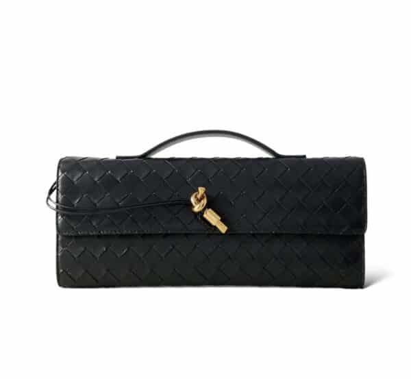 Bottega Veneta Long Andiamo Lntrecciato Leather Clutch
