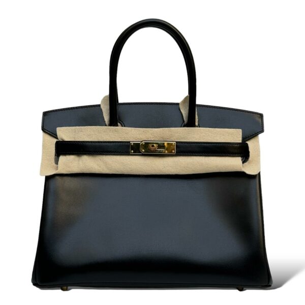 Hermes Birkin 30 Black Box Leather GHW