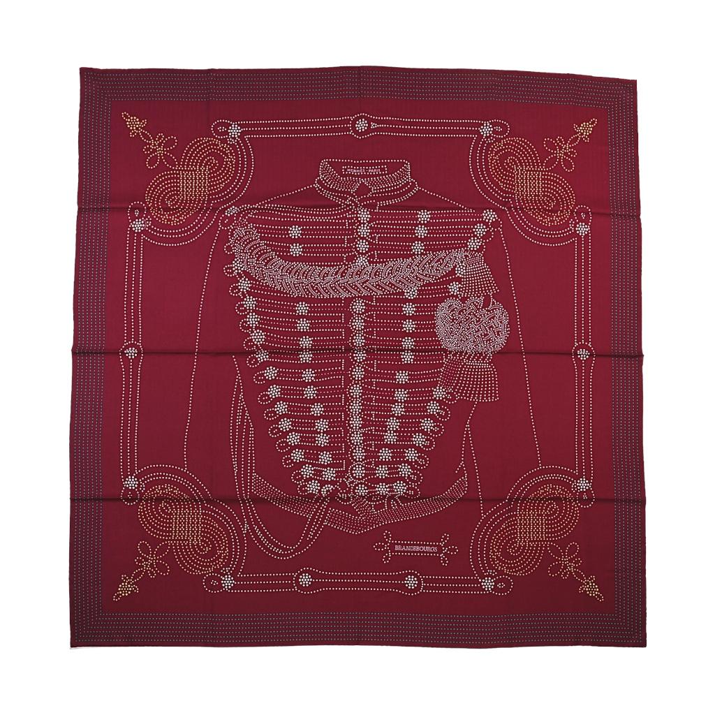 Hermes Brandebourgs Points Shawl 140 Bordeaux White Vert – The