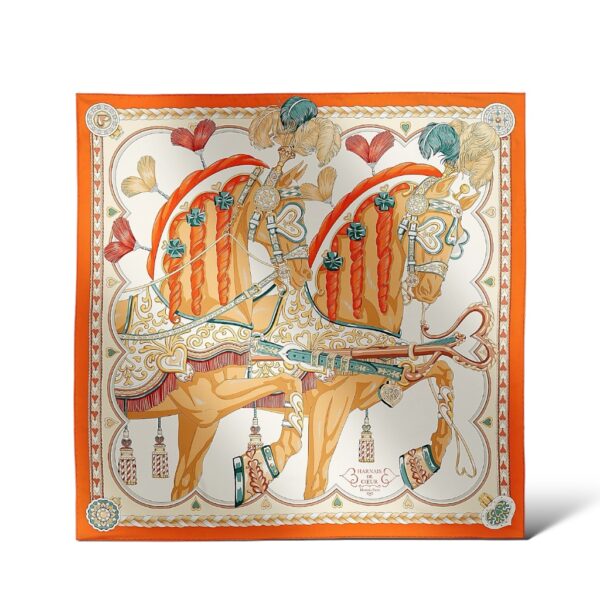 Hermes Harnais de Coeur Scarf 90
