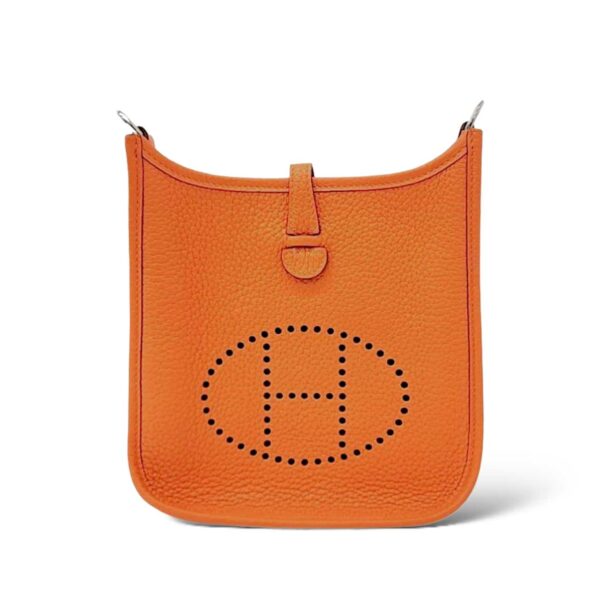 Hermes Mini Evelyne Amazone Orange Clemence Taurillon Leather PHW