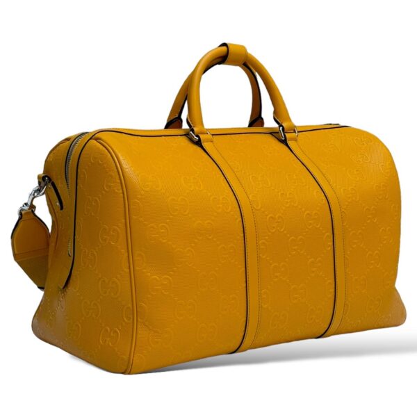 Gucci Embossed Yellow GG Duffle Bag - Image 4