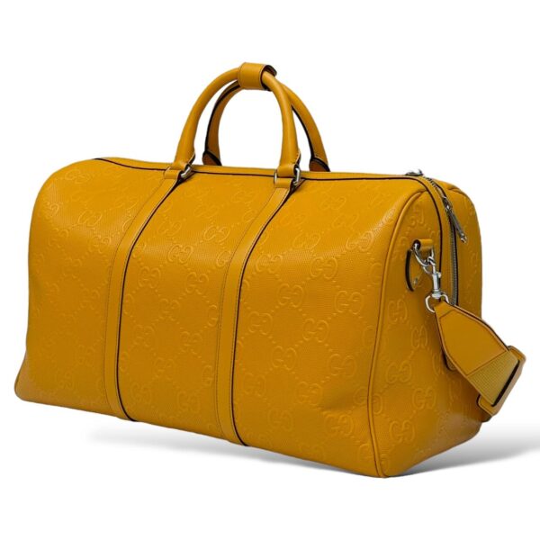 Gucci Embossed Yellow GG Duffle Bag - Image 3