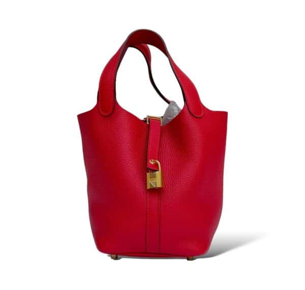 Hermes Picotin Lock 18 Rouge Casaque GHW - Image 5