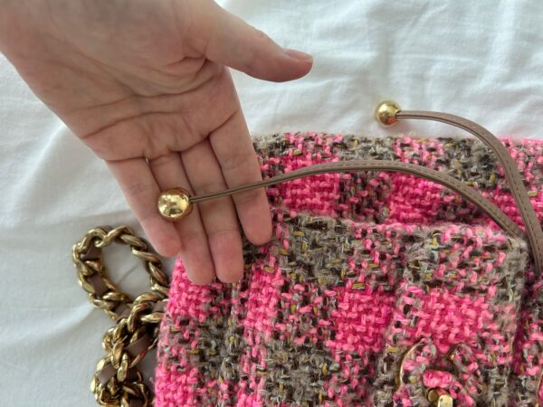 CHANEL Tweed Pink and Beige Duma Backpack - Image 8