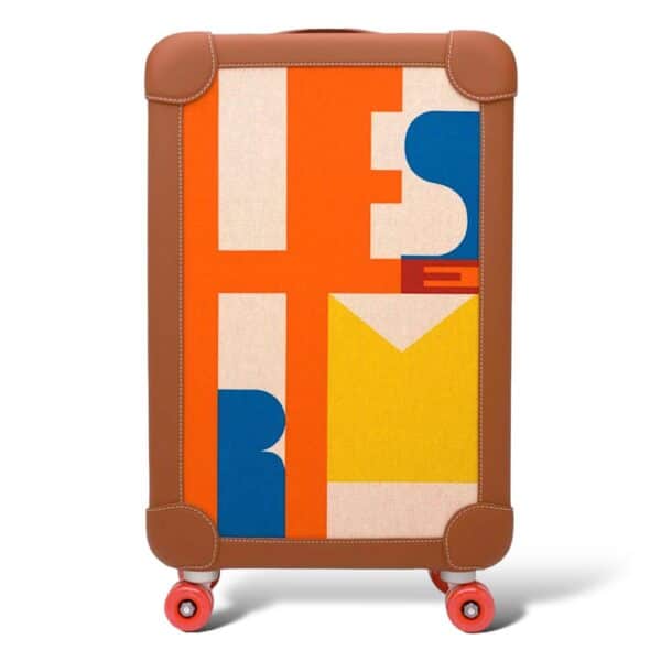 Hermes Suitcase Orange Canvas PHW