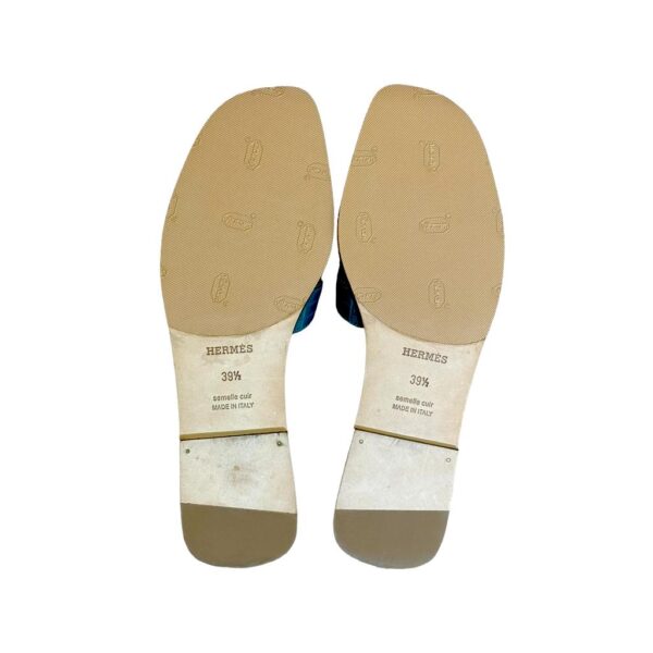 Hermes Oran 39.5 EU Teal Green Matte Croco Sandals - Image 4