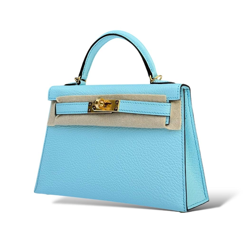 未使用　エルメス　HERMES　カレプリセ　パッションフルーツ　プリーツ　水色 Hermes Kelly Mini Bleu Zephyr Chevre GHW – The Luxury Flavor