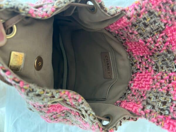 CHANEL Tweed Pink and Beige Duma Backpack - Image 5