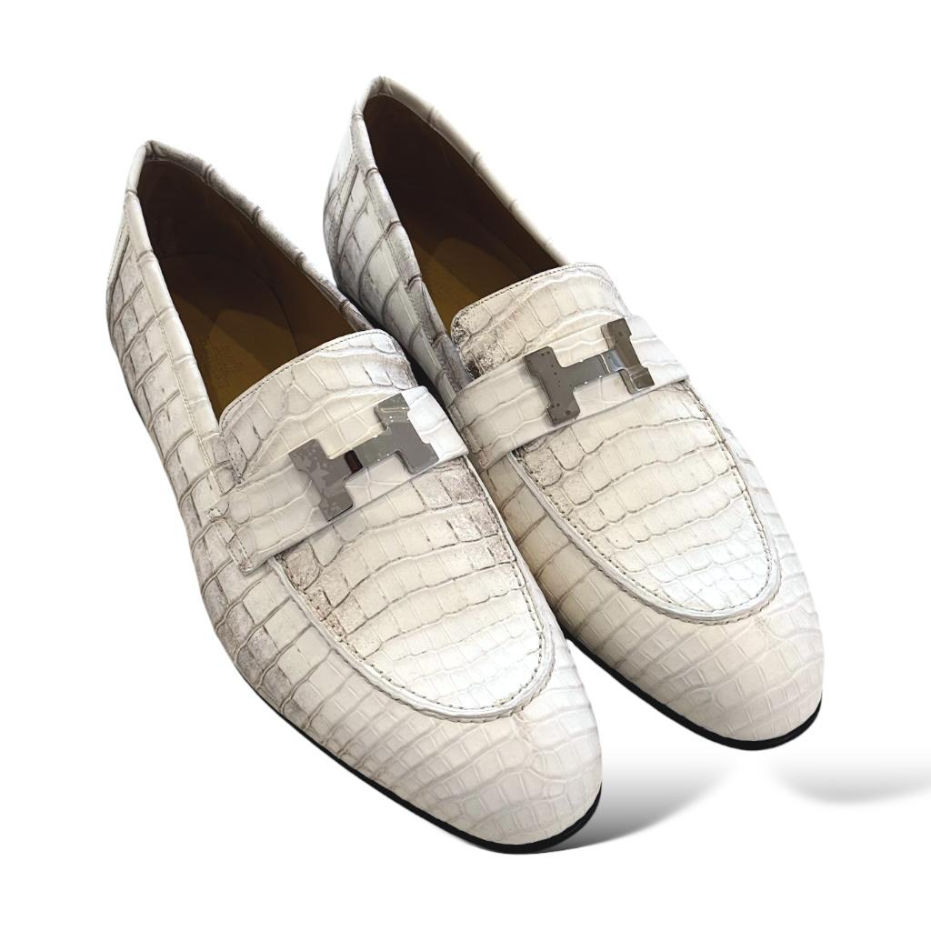 Hermes Paris 44.5 EU Himalaya Croco SO Loafers – The Luxury  display picture 1